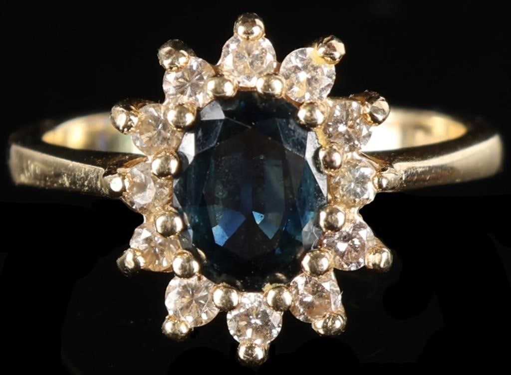 14K YELLOW GOLD LADIES RING W/ ALEXANDRITE & DIAS (1 of 6)