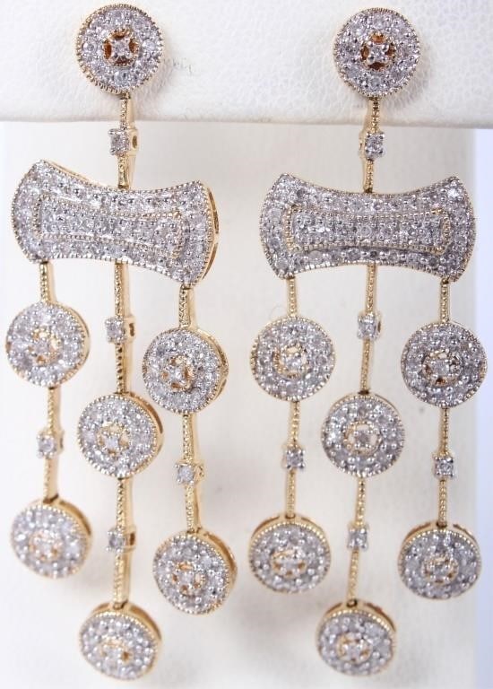 1.98CTW DIAMOND 14K YELLOW GOLD LADIES EARRINGS (1 of 5)