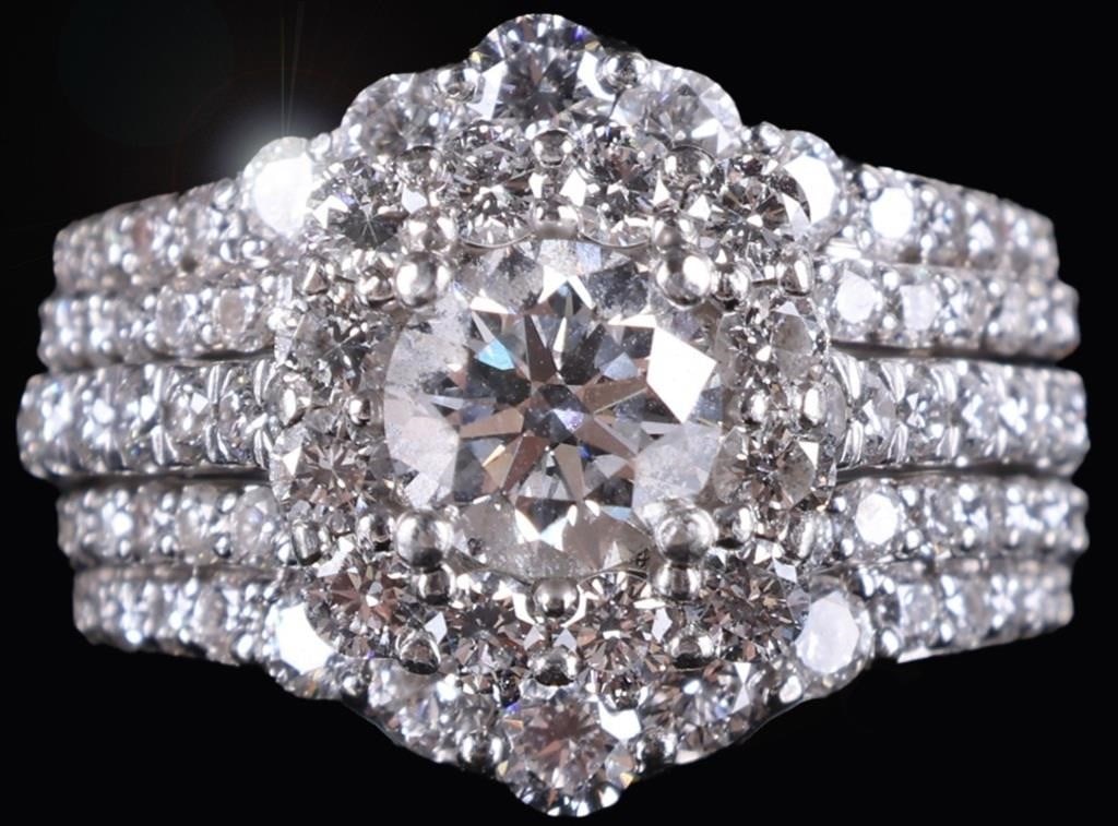 HELZBERG 2.45CTW DIAMOND LADIES WEDDING RING SET (1 of 9)