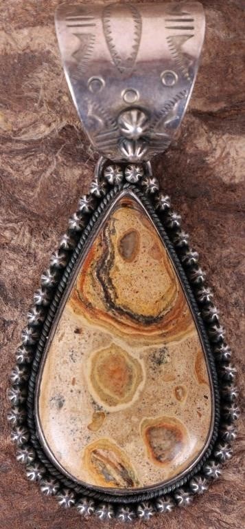 DAN DODSON TEARDROP JASPER STERLING PENDANT (1 of 4)