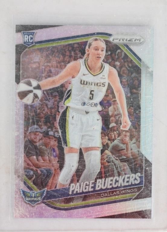 WNBA PAIGE BUECKERS PANINI PRIZM SILVER 5 RARE: WNBA Dallas Wings Paige Bueckers Panini Prizm silver #5 card. Rare. Extremely valuable if graded. Condition: Extremely valuable if graded, see pictures. Sports Autographs Weight: Panini Raw Book(s) Ba
