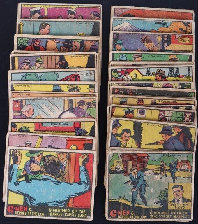 G-MEN & HEROES OF THE LAW LOT OF 48 ANTIQUE CARDS (1 of 4)