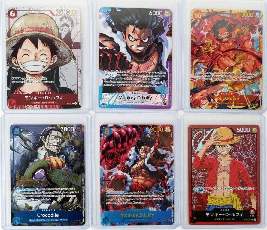 ONE PIECE HOLO CARDS LUFFY CROCODILE ROGER (6) (1 of 7)