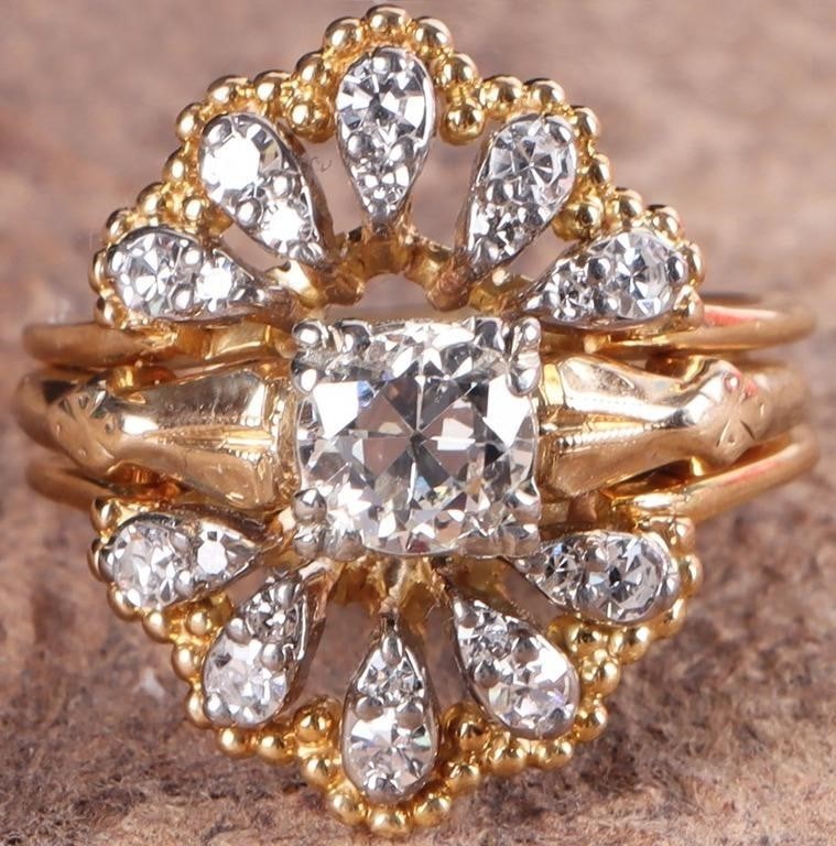 14K YELLOW GOLD NATURAL DIAMOND LADIES RING (1 of 7)