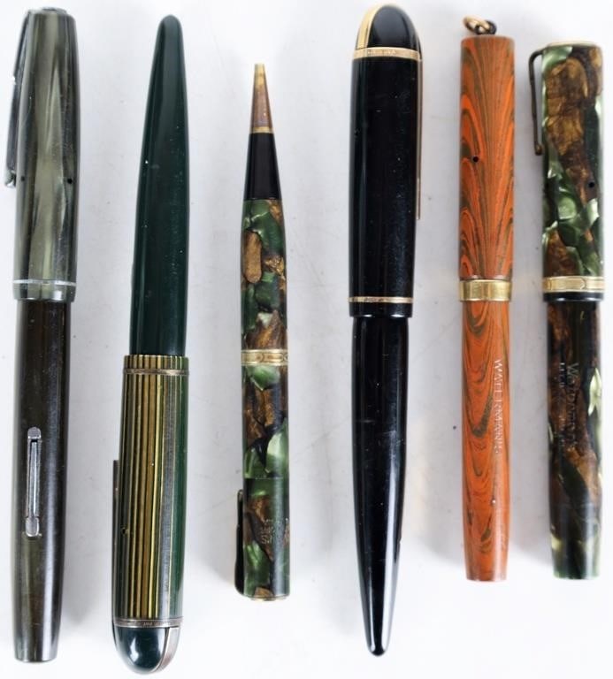 VINTAGE WATERMAN & EVERSHARP FOUNTAIN 14K PENS (6) (1 of 3)