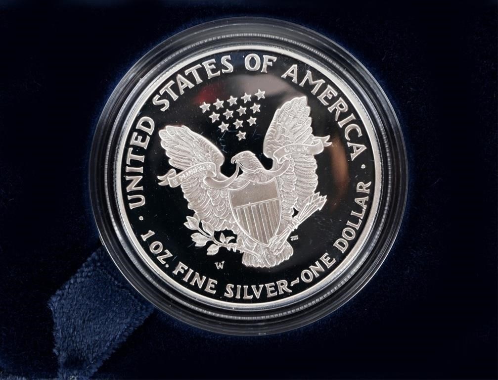 2001 W FINE SILVER PROOF AMERICAN EAGLES - (4) - 7