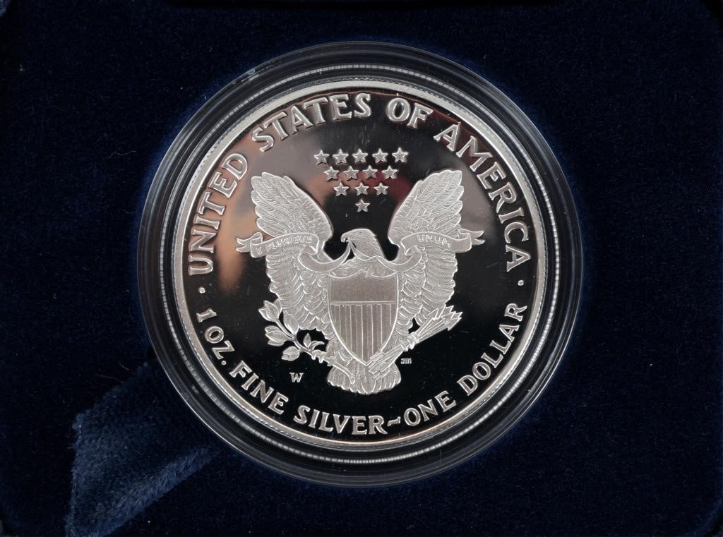 2001 W FINE SILVER PROOF AMERICAN EAGLES - (4) - 9