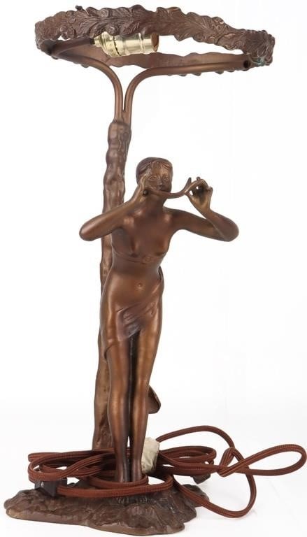 SCHMIDT-KESTNER ART DECO NUDE LAMP RARE INCOMPLETE (1 of 8)