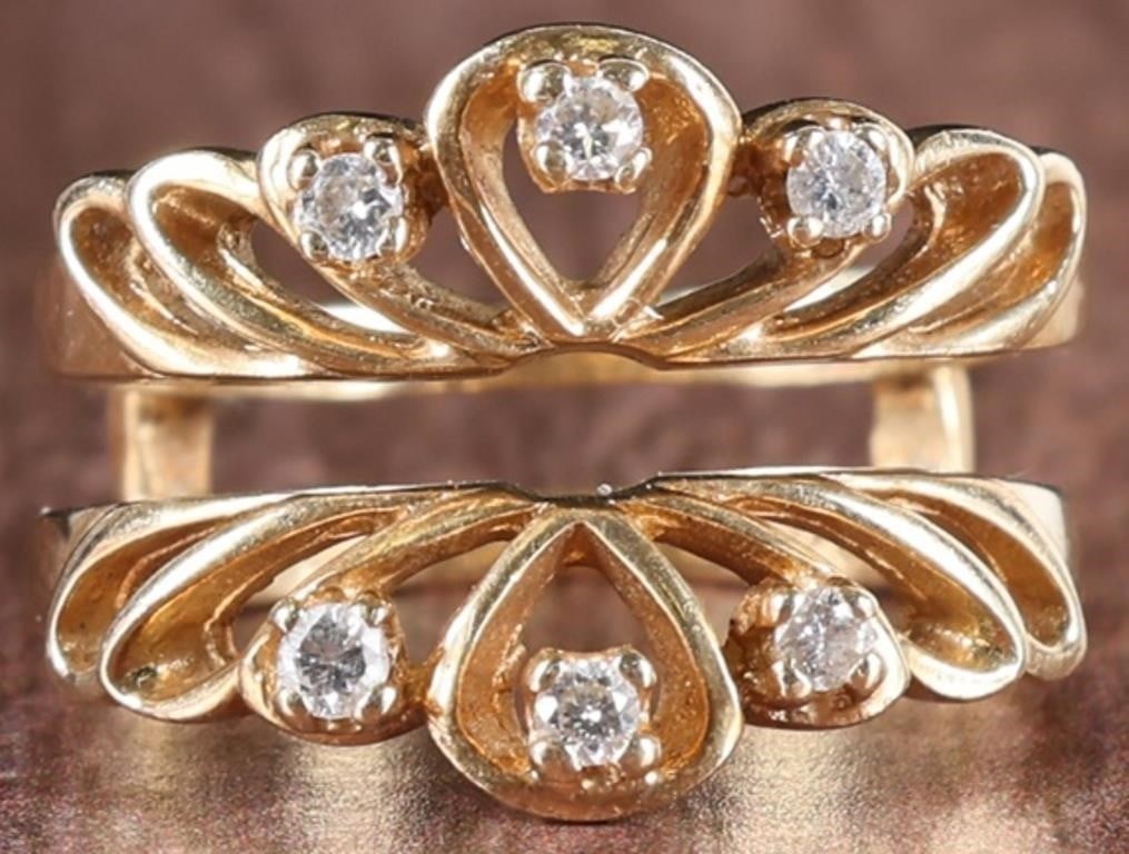 14K YELLOW GOLD LADIES ENGAGEMENT RING W/ DIAMONDS (1 of 6)