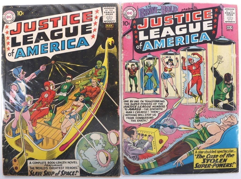 EARLY JUSTICE LEAGUE COMICS SILVER AGE LOT OF TWO (1 of 3)