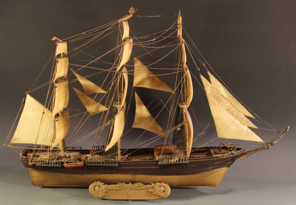 SEA WITCH WOOD TALL SHIP MODEL: SEA WITCH WOOD TALL SHIP MODEL Size: 26X16" Shipping / Pickup: Buyer Can Pick This Item Up or It Can Ship 3rd Party Lot Location: #1 - Off North Monroe St.