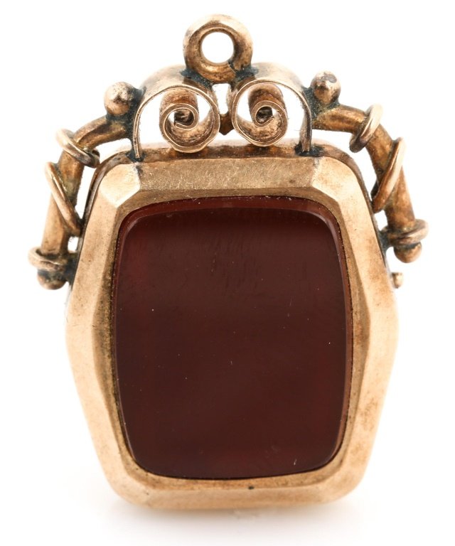 LADIES VICTORIAN 10K YELLOW GOLD & ENAMEL LOCKET: LADIES VICTORIAN 10K YELLOW GOLD & ENAMEL LOCKET Antique Ladies Victorian locket pendant, black and red enamel set in 10K yellow gold. Decorated with wrapped wire and swirl finial. Unmarked, tested. W