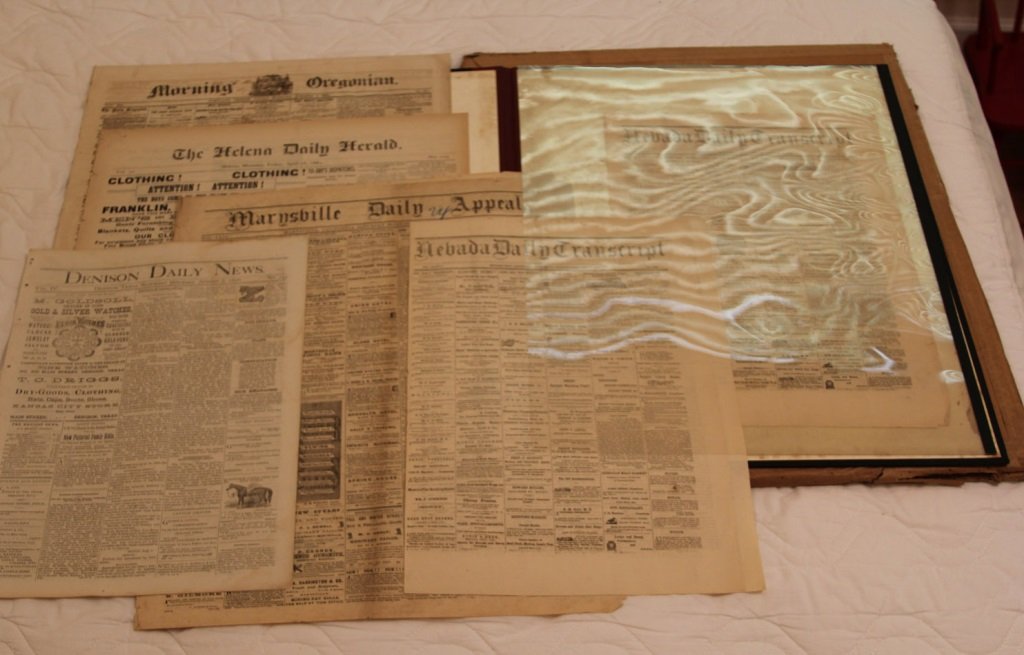 NEWSPAPERS OF THE OLD WEST: NEWSPAPERS OF THE OLD WEST Newspapers if the Old West from the Hubert Howe Bancroft Collection. Late 19th C. Size: Varied Shipping / Pickup: We Can Ship This Item Lot Location: #2 - Calvary, GA