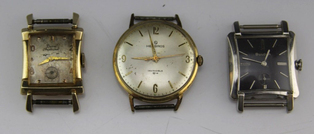 (3) VINTAGE MENS WATCH CASES HELBROS BULOVA DUVAL (1 of 4)