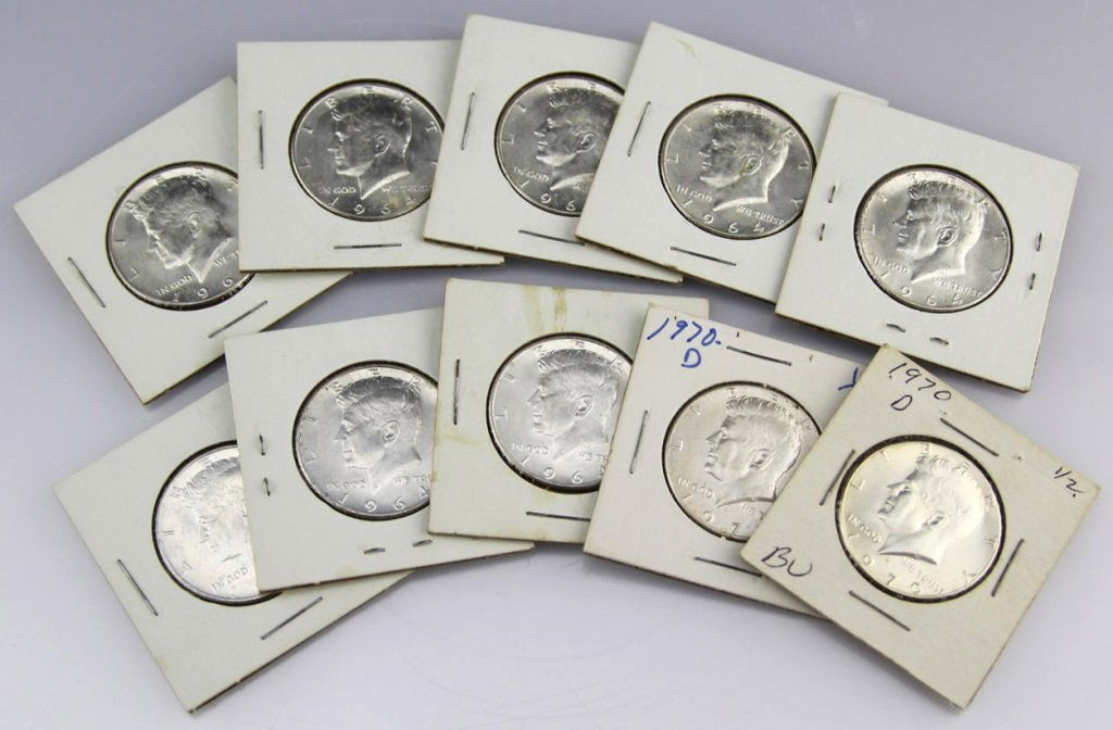 UNC KENNEDY HALVES (8) 1964 90% (2) 1970 40% (1 of 4)