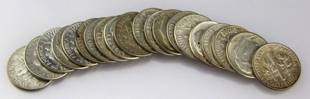 (20) 1964 ROOSEVELT DIMES 90% (1 of 2)