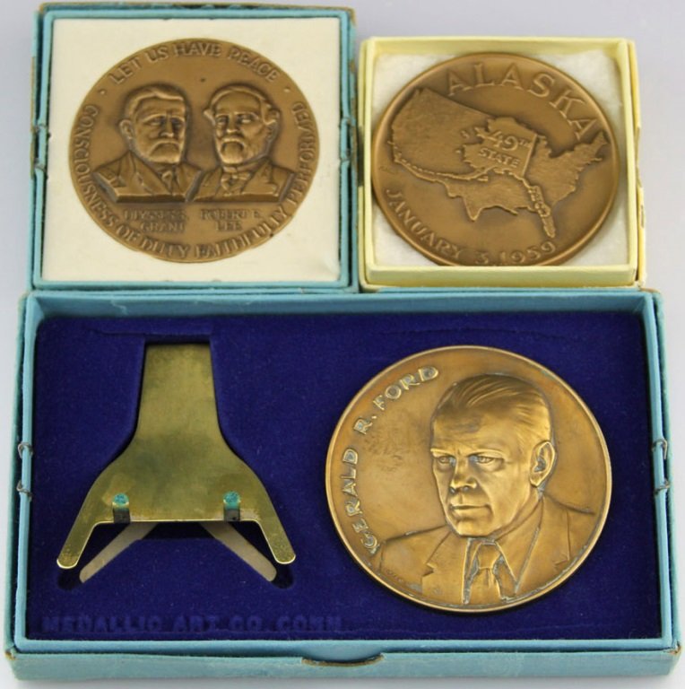 (3) BRONZE COMMEMMORATIVE MEDALS (1 of 3)
