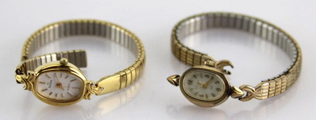 (2) BULOVA & ELGIN LADIES WATCHES: (2) BULOVA & ELGIN LADIES WATCHES Lot of two ladies watches, to include Bulova and Elgin. Shipping / Pickup: We Can Ship This Item Lot Location: #1 - Cap. Cir. NE