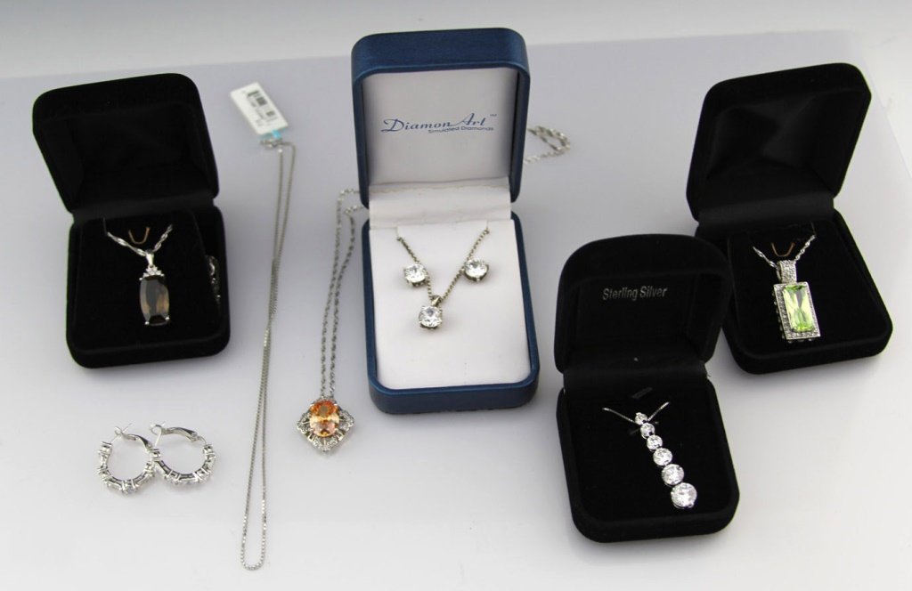 LOT LADIES STERLING SILVER FASHION JEWELRY (1 of 6)