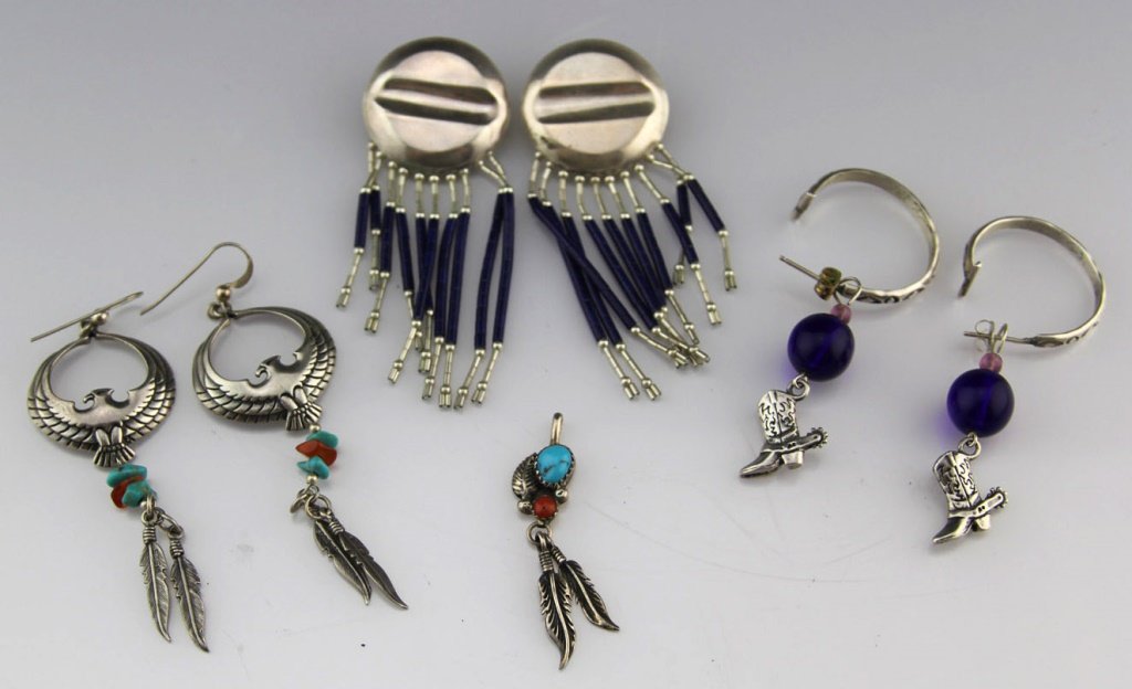 LADIES STERLING SOUTHWESTERN EARRINGS & PENDANT (1 of 4)