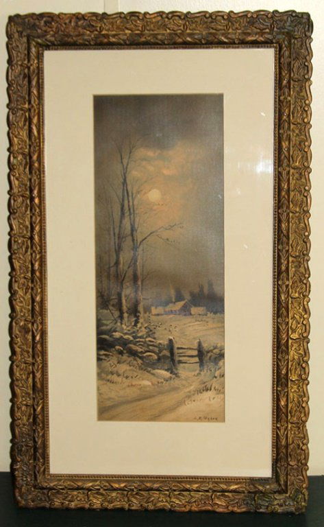 L.B. BAKER FRAMED WINTER LANDSCAPE PRINT (1 of 3)