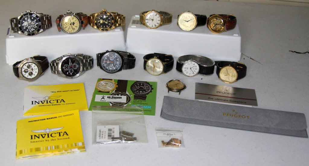 LOT MENS WATCHES | INVICTA PEUGEOT, LeJOUR, MEPA (1 of 10)