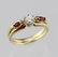 LADIES 14K YELLOW GOLD DIAMOND & RUBY WEDDING SET