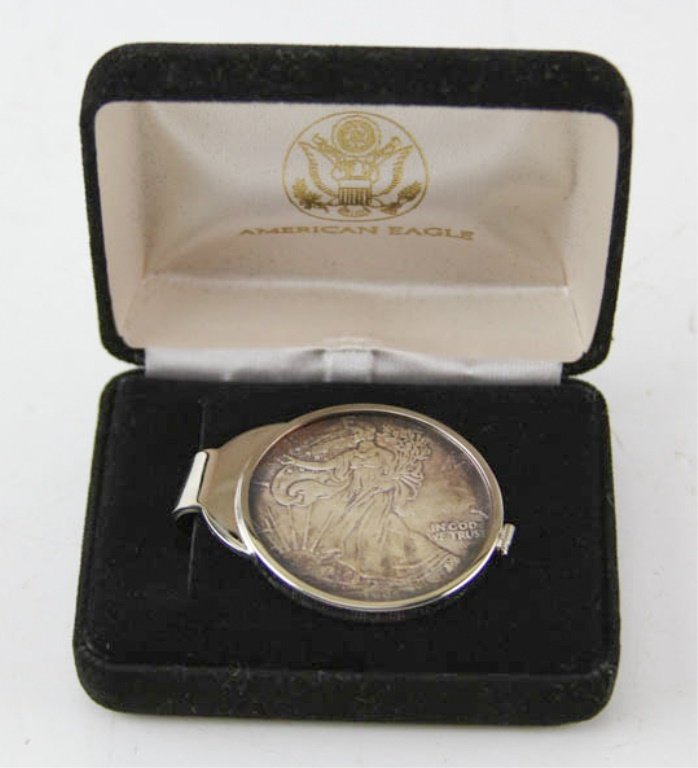 1995 US 1 OZ SILVER EAGLE TIE CLIP (1 of 3)