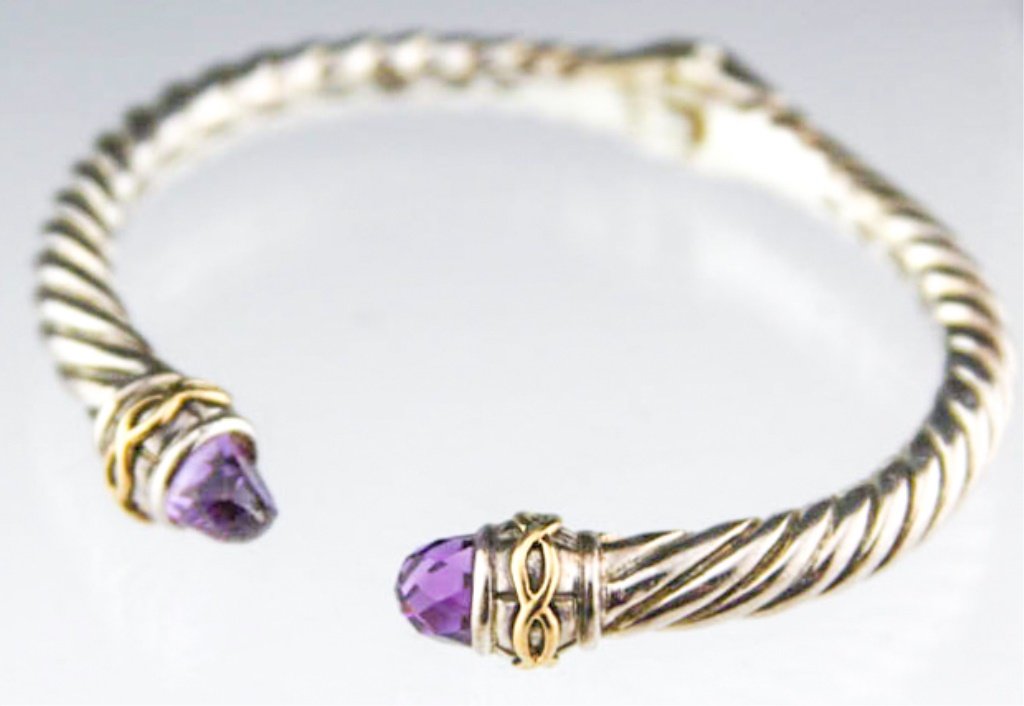 LORENZO STERLING & 18K CUFF BRACELET (1 of 4)