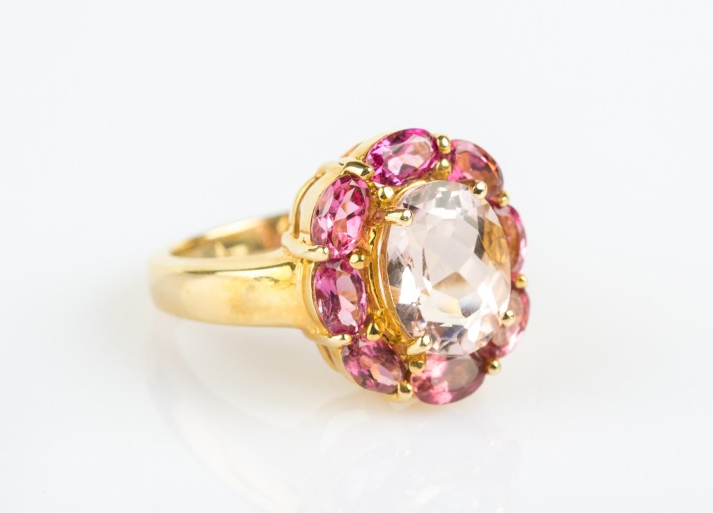 LADIES 14K YELLOW GOLD PINK TOURMALINE RING (1 of 3)