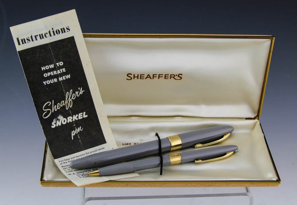 SHEAFFER'S SNORKEL PEN & PENCIL WITH BOX (1 of 4)
