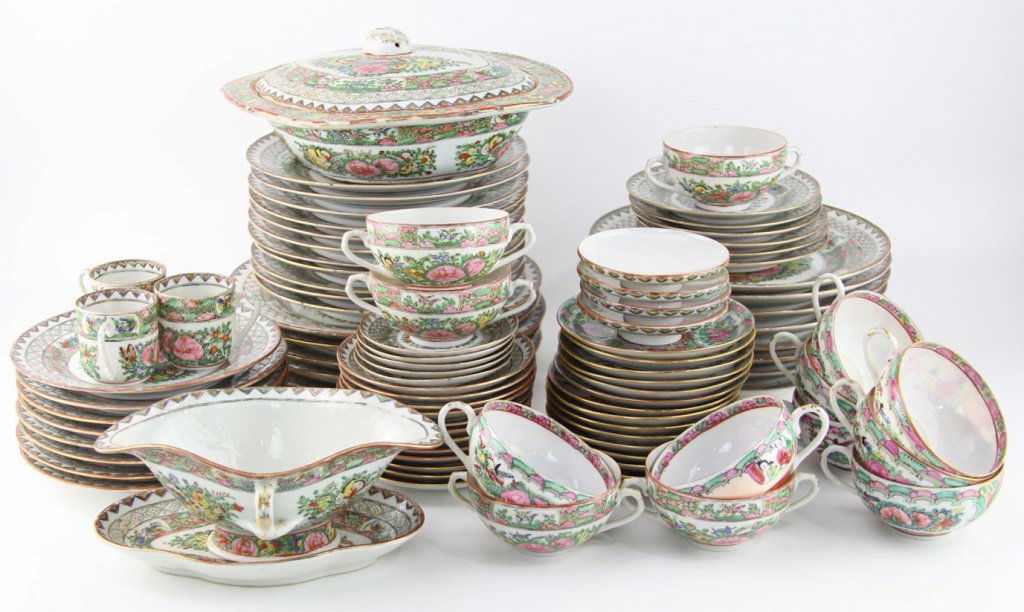 MIXED PAINTED JAPANESE & CHINESE FLORAL DISHES (1 of 8)