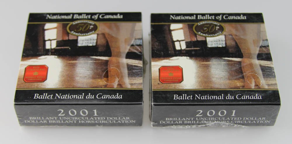 (2) 2001 CANADA SILVER $1 NATIONAL BALLET COINS (1 of 2)