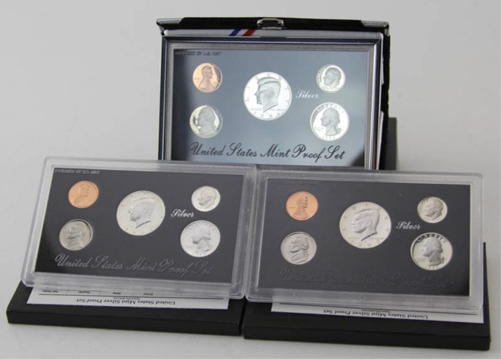 (3) 1992 & 1994 US SILVER MINT PROOF SETS (1 of 4)