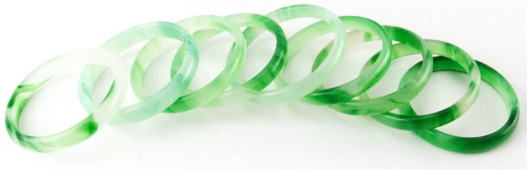 LOT OF 9 JADE BANGLE BRACELETS (1 of 3)