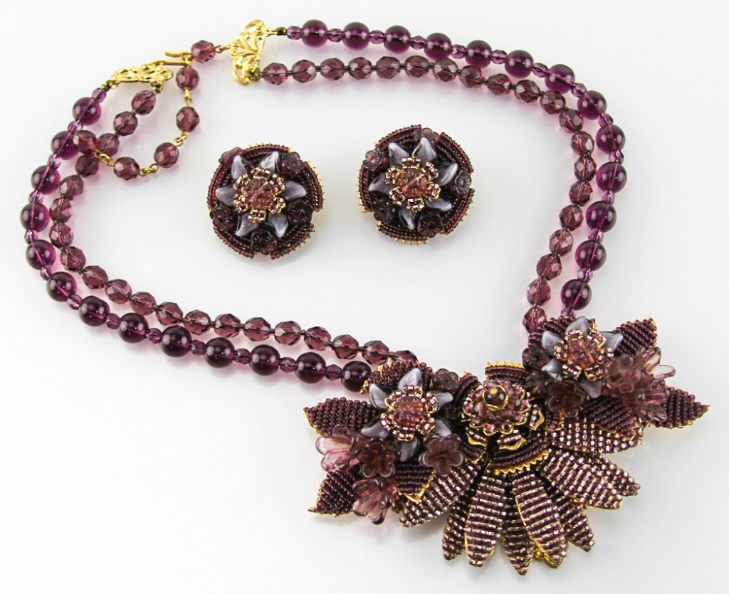 STANLEY HAGLER COSTUME JEWELRY NECKLACE & EARRINGS (1 of 4)