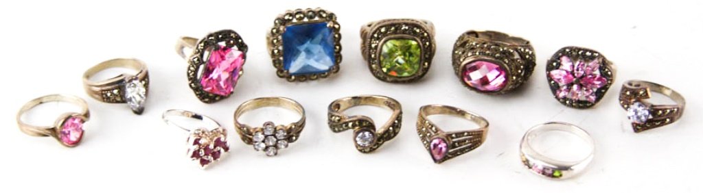MIXED LADIES STERLING SILVER FASHION RINGS (1 of 3)