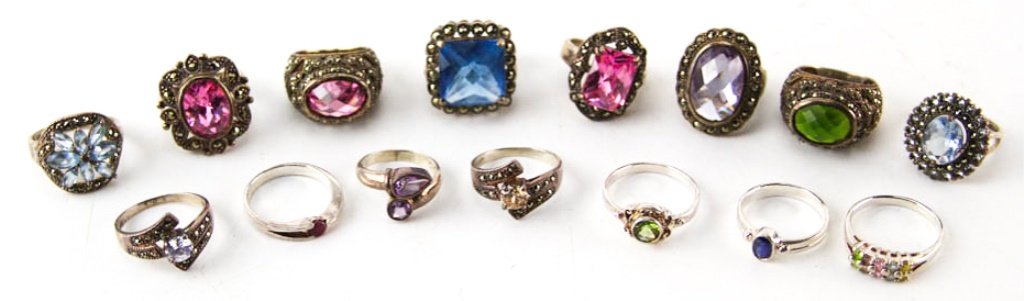 MIXED LADIES STERLING SILVER FASHION RINGS (1 of 3)