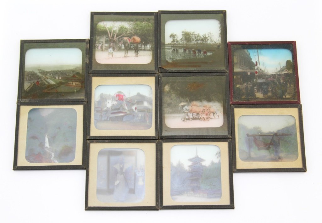 (10) MAGIC LANTERN SLIDES JAPANESE PEOPLE & VILLAGES (1 of 5)