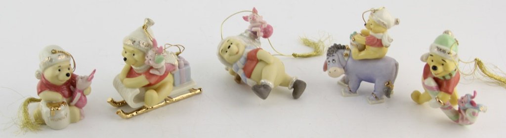 LOT OF 5 LENOX PORCELAIN WINNE THE POOH ORNAMENTS (1 of 4)
