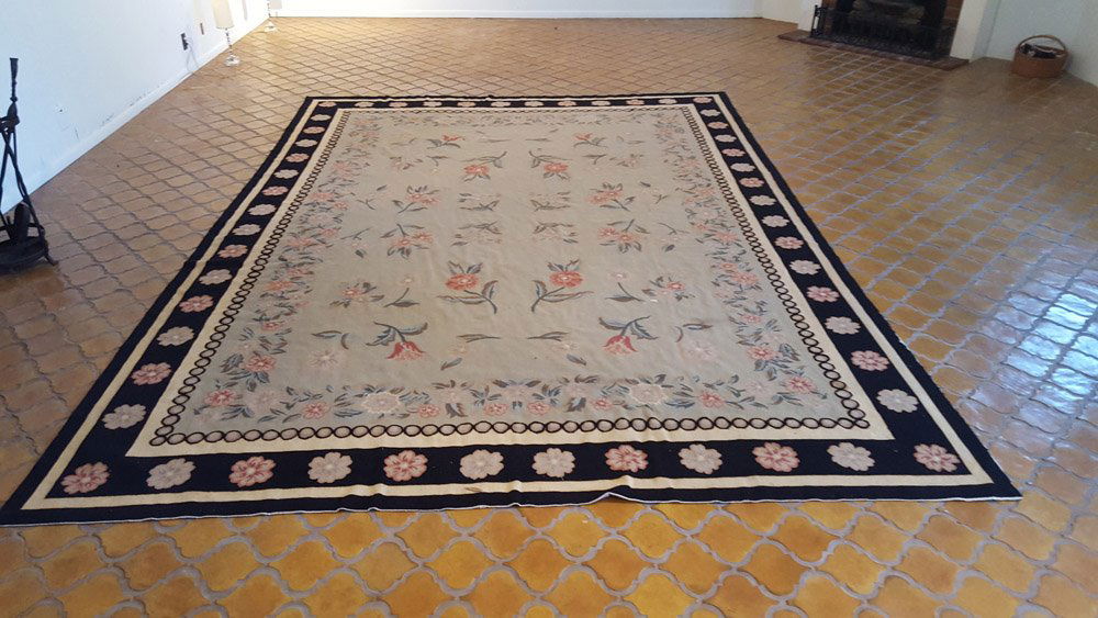 EARLY 19TH NEEDLEPOINT FLORAL RUG (1 of 6)