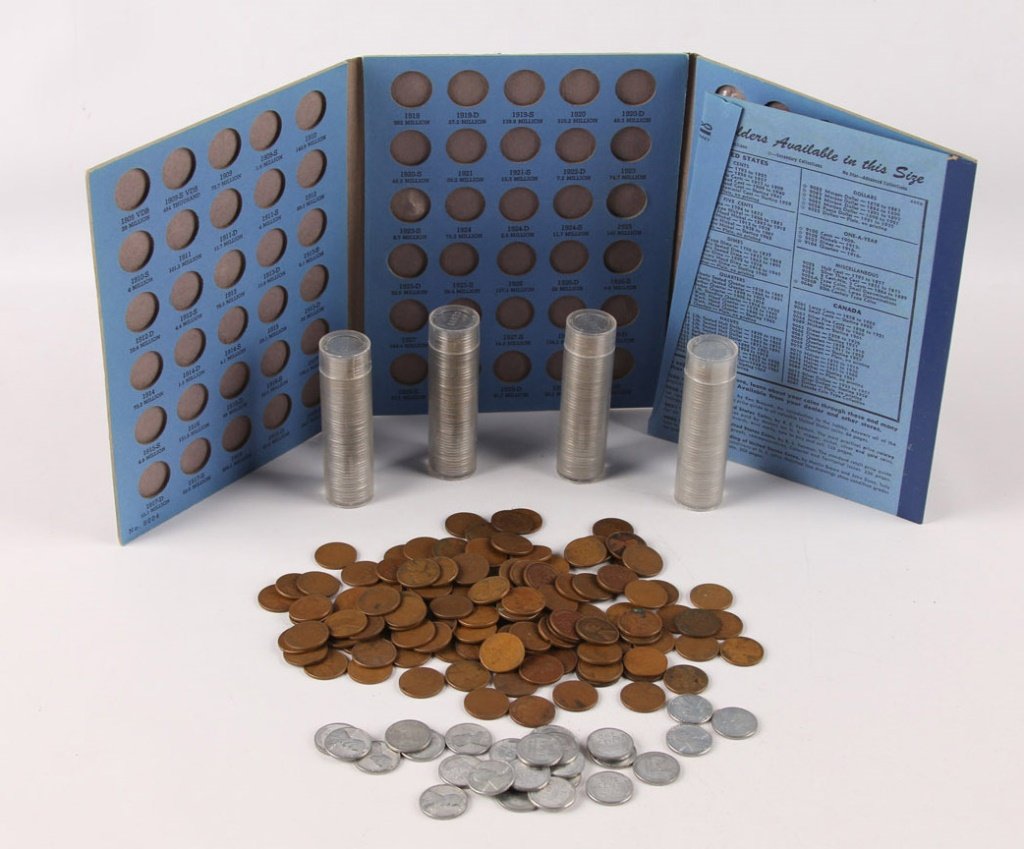 MIXED LOT OF 351 WHEAT PENNY 1 CENT COINS (1 of 3)