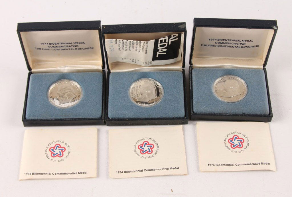LOT OF 3 US 1974 BICENTENNIAL JOHN ADAMS MEDALS (1 of 3)