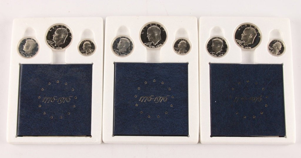 LOT OF 3 US 1976 BICENTENNIAL SILVER PROOF SETS (1 of 5)