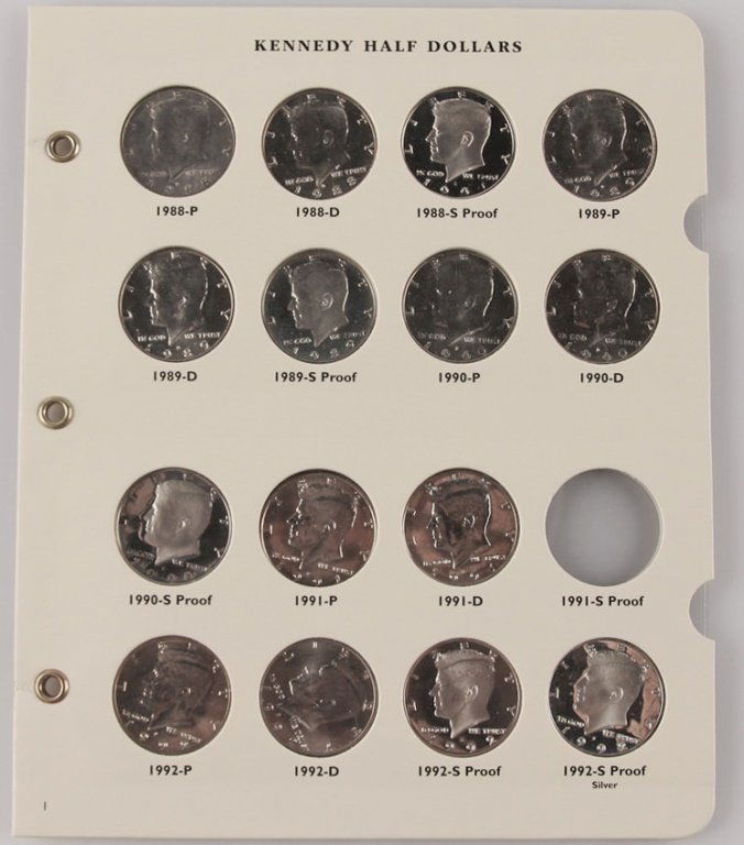 LOT OF 15 US 1988-1992 KENNEDY 50C UNC & PROOF (1 of 5)