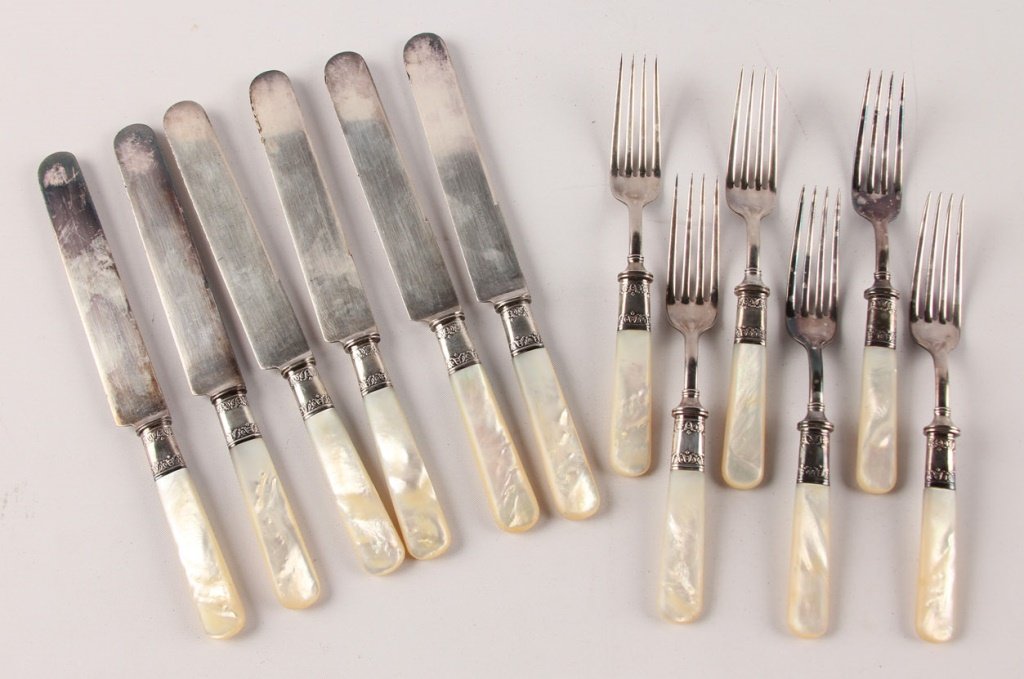 LANDERS FRARY & CLARK MOP SILVER SERVING SET FOR 6 (1 of 4)