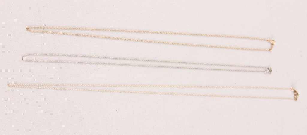 LOT OF THREE 10K YELLOW & WHITE GOLD CHAIN (1 of 3)