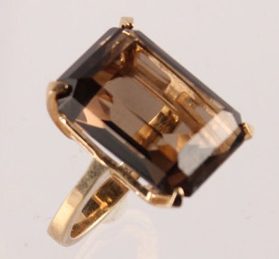 LADIES 14K YELLOW GOLD SMOKEY TOPAZ RING (1 of 4)