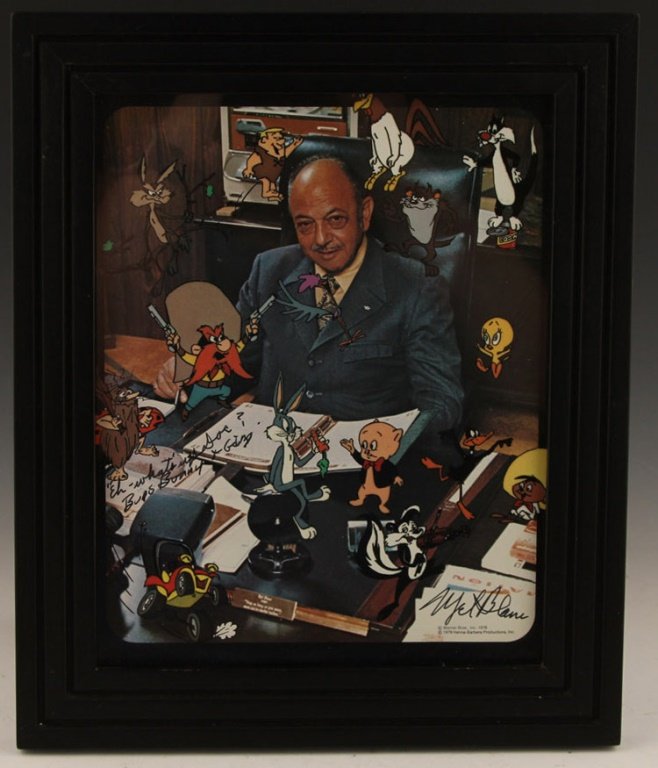 MEL BLANC SIGNATURE: MEL BLANC SIGNATURE Mel Blanc autographed framed photo. Size: 10 x 12" Shipping / Pickup: Buyer Pick Up, 3rd Party Lot Location: #1 - Manor's Gallery