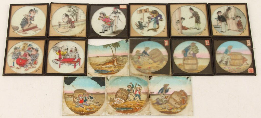 LOT OF (15) MAGIC LANTERN SLIDES - CARTOONS (1 of 6)